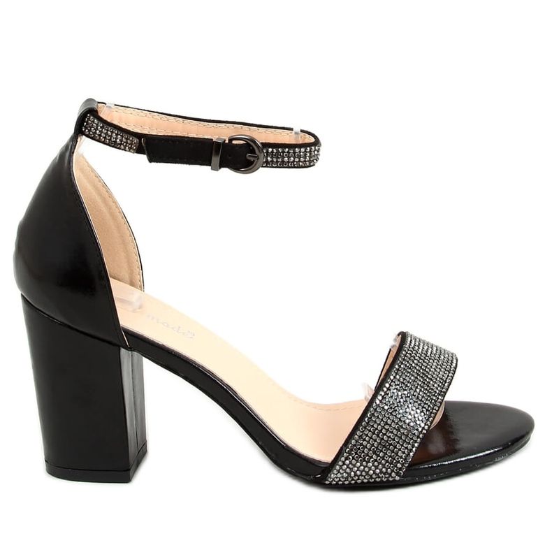 Sandálias pretas de salto alto 1478 pretas preto