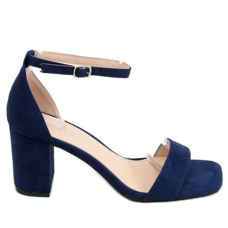 Sandálias de salto alto azul marinho QL-169 Blue