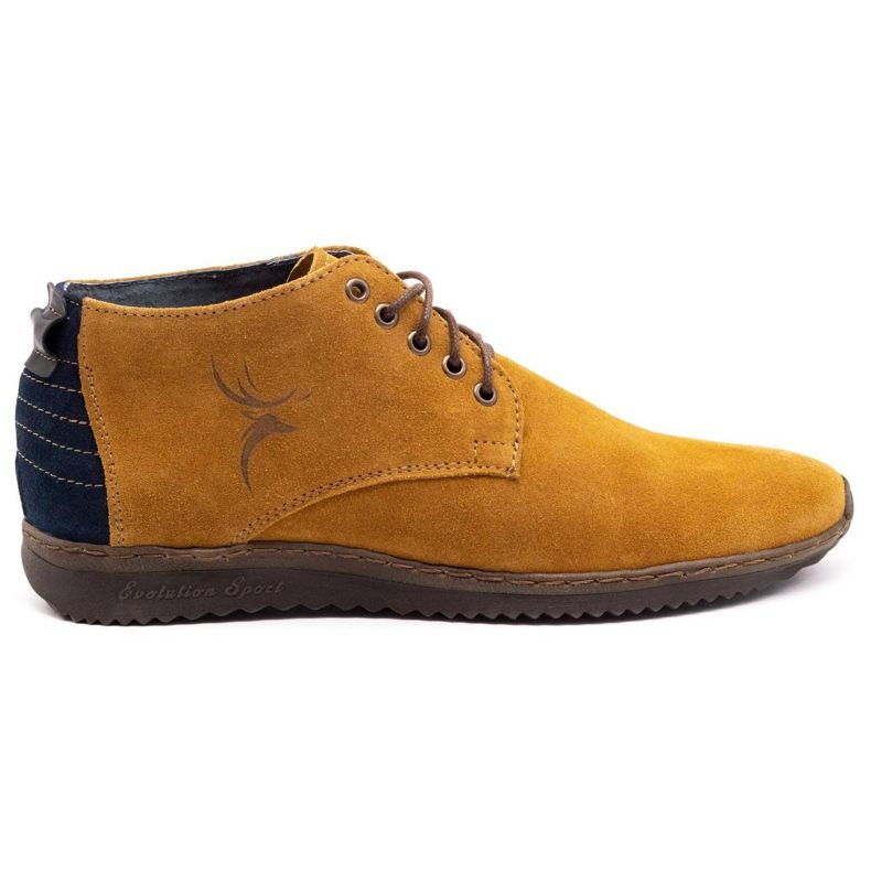 Olivier Botas de couro masculinas 7018 vermelhas amarelo