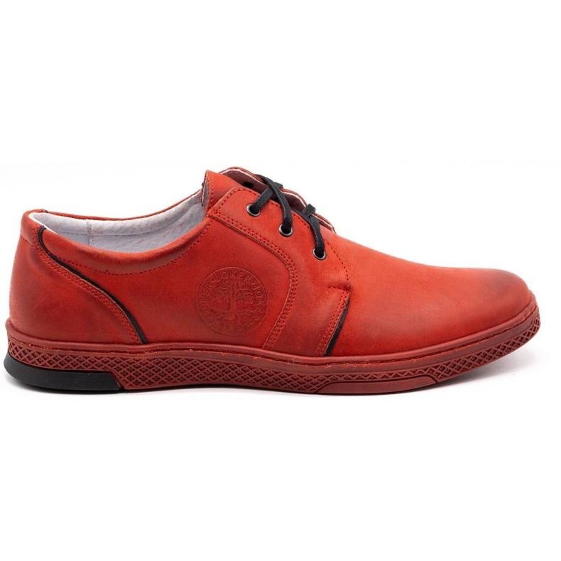 Joker Sapatos casuais de couro masculino 322/2 vermelho