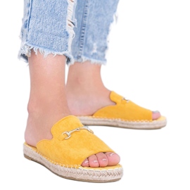 Chinelos de mostarda com fivela Roseau amarelo