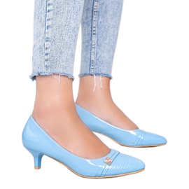 Sapatos azuis no salto baixo de Molly azul Sapatos azuis no salto baixo de Molly azul