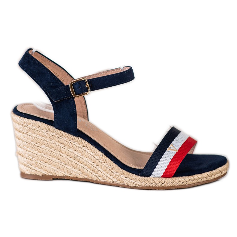 Leve VINCEZA listrado sandálias branco vermelho azul marinho