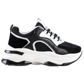 Tênis na plataforma FASHION preto prata