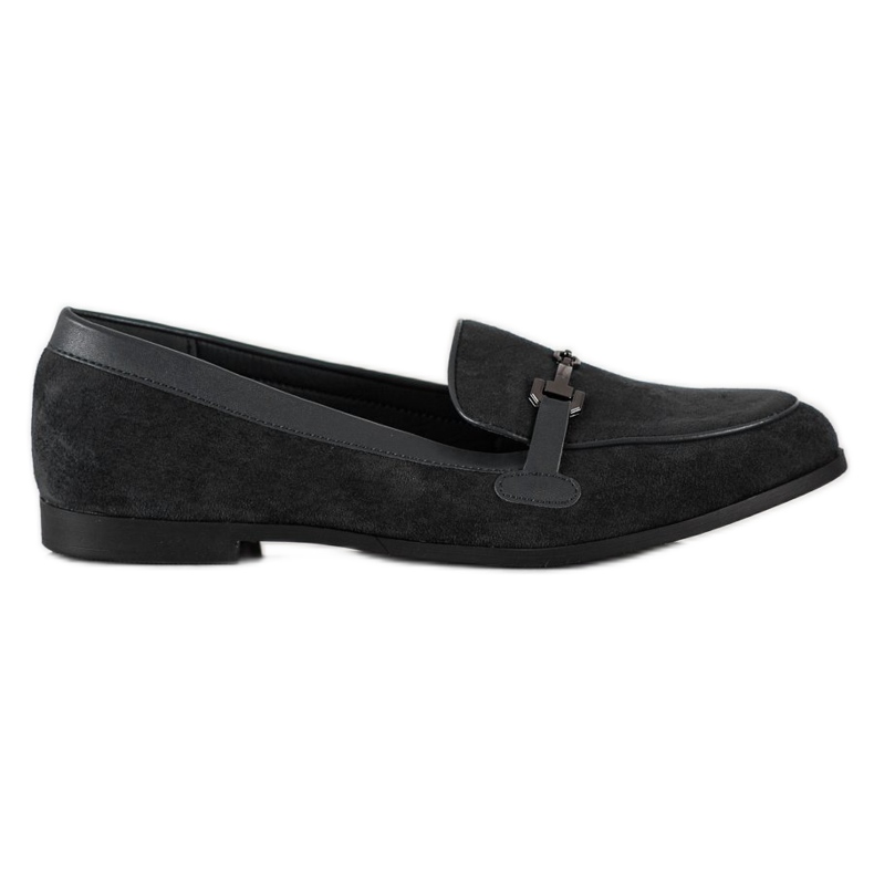 Coura Mocassins Com Ornamento preto