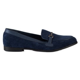 Coura Mocassins Com Ornamento azul marinho