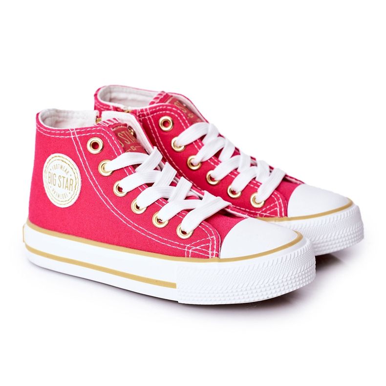 Tênis alto infantil com zíper Big Star HH374137 rosa