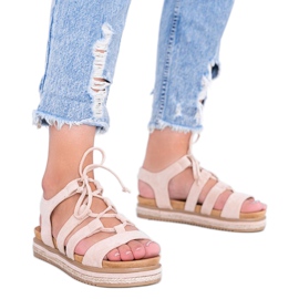 Sandálias de renda Layla em bege