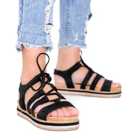 Sandálias de renda Layla pretas preto