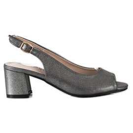 Goodin Sandálias cintilantes de grafite prata