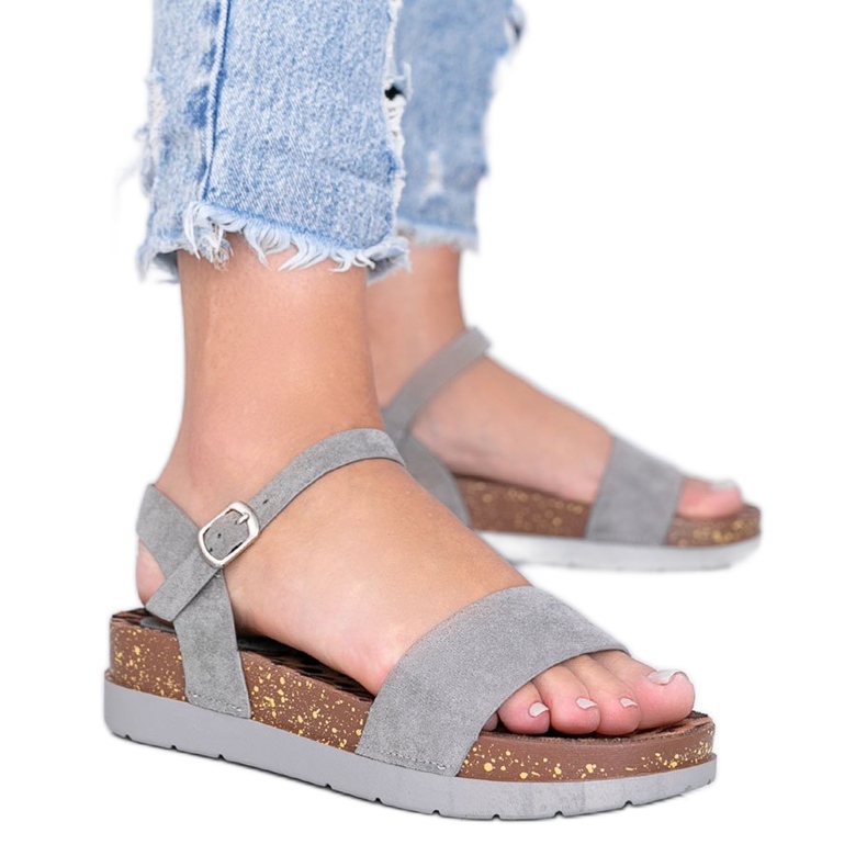 Sandálias cinza com palmilha Preatty Pea