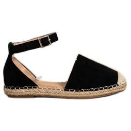 Small Swan Alpercatas pretas com fivela preto