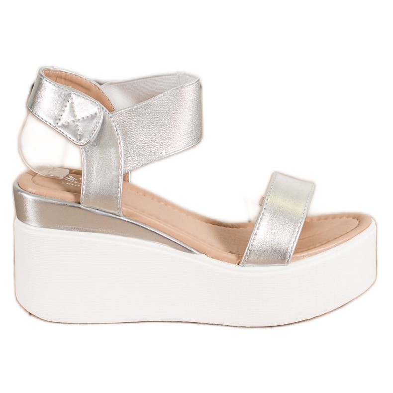 Small Swan Sandálias Fashion Wedge dourado