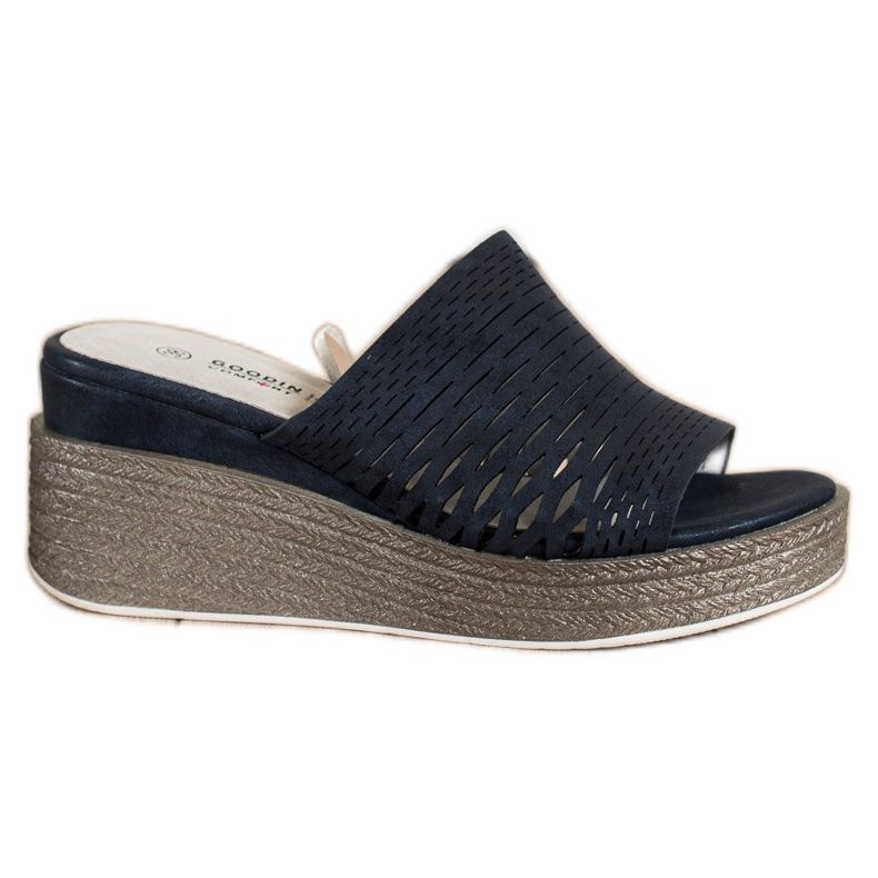 Goodin Chinelos Openwork Wedge azul marinho Goodin Chinelos Openwork Wedge azul marinho