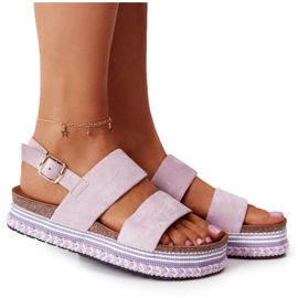 Sandálias de camurça na plataforma Violet Olympia roxo