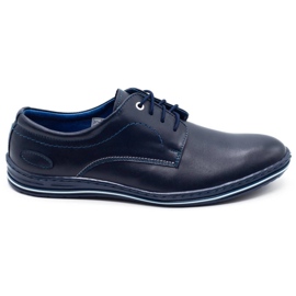 Lukas Sapatos de couro para homens 295LU azul marinho