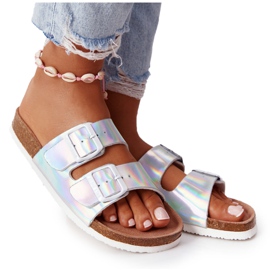 Chinelos com perfil de couro Big Star HH274895 prata