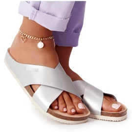 Chinelos com perfil de couro Big Star HH274650 prata