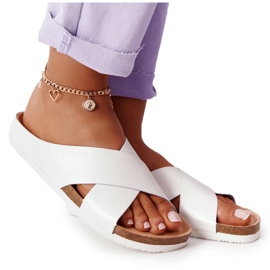 Chinelos com perfil de couro Big Star HH274647 Branco