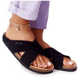 Chinelos com perfil de camurça Big Star HH274640 Preto