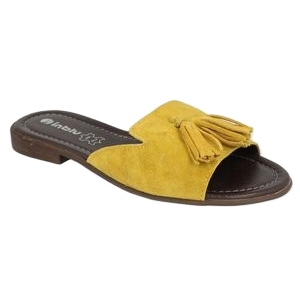 Sapatos femininos chinelos Inblu 158D149 amarelo