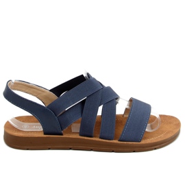 Sandálias com tiras de borracha, azul marinho 9225 Azul azul-marinho