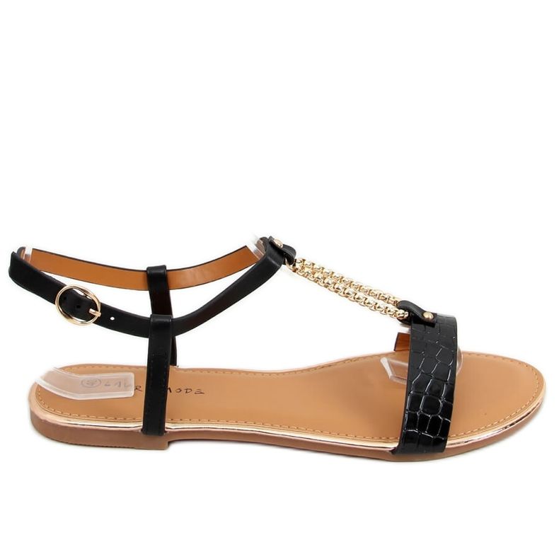 Sandálias femininas pretas F-18 pretas preto