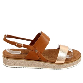 Sandálias femininas camelo 100-138SA-1 Camel marrom