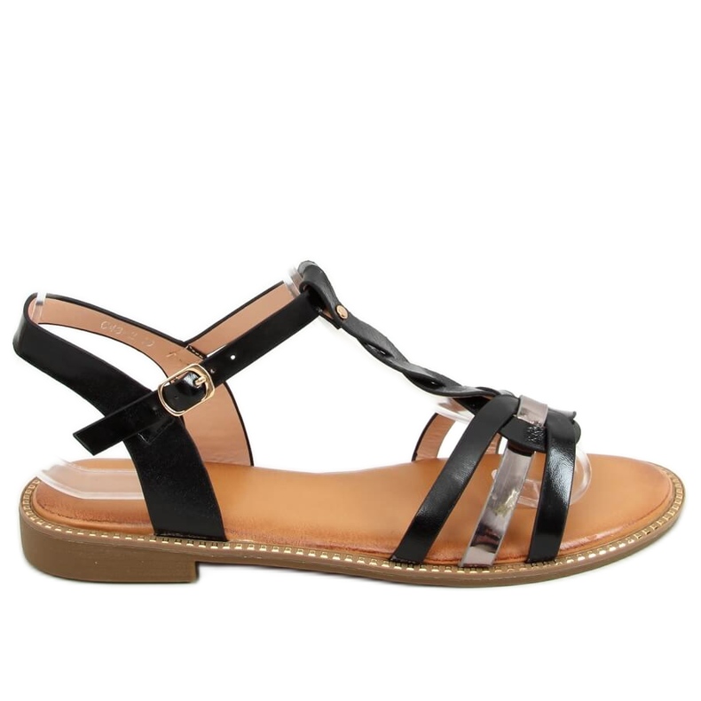 Sandálias pretas femininas C43 pretas preto