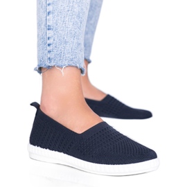 Tênis azul marinho Slip On openwork Funk azul-marinho