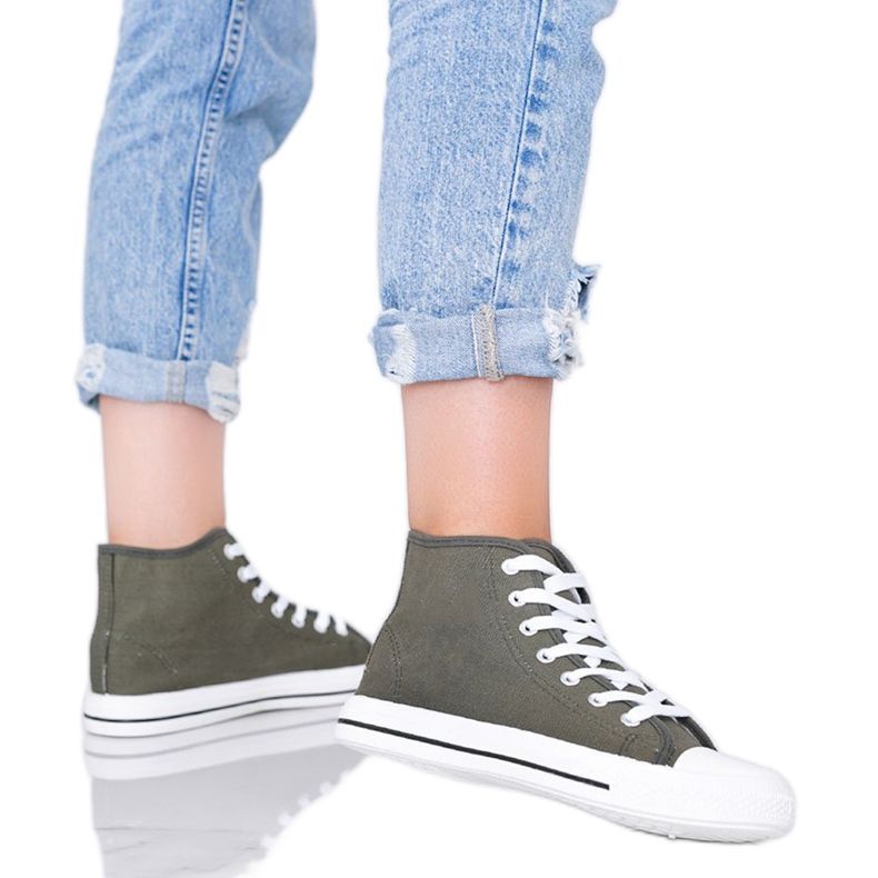 Tênis de tornozelo verde cáqui feminino Gampa