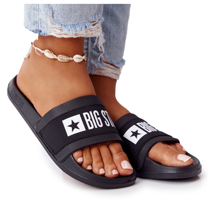 Chinelos femininos Big Star HH274A013 pretos
