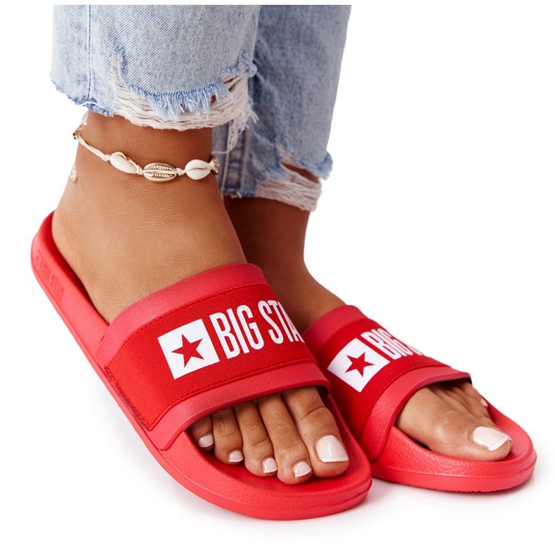Chinelos femininos Big Star HH274A014 Vermelho