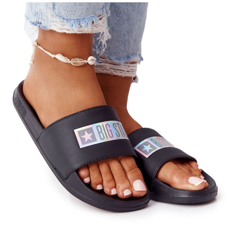 Chinelos femininos Big Star HH274A036 pretos