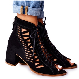 Botas de camurça Openwork Maciejka Vermelho 04040-01 Preto