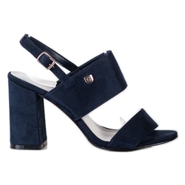 Goodin Sandálias em uma barra larga azul Goodin Sandálias em uma barra larga azul