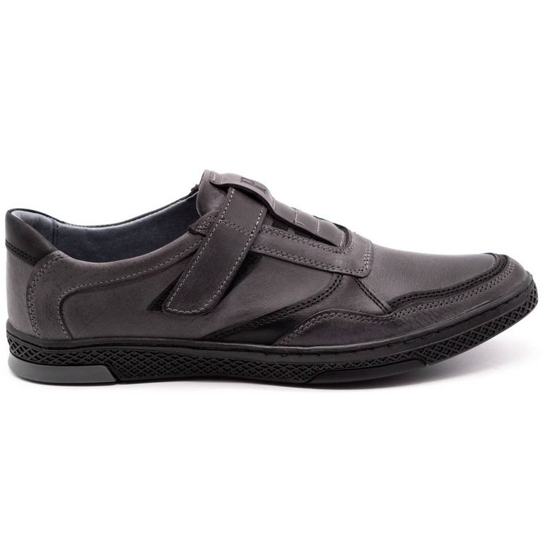 Polbut Sapatos casuais masculinos de couro 2102 cinza