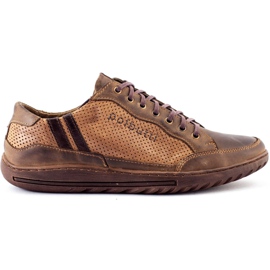 Polbut Sapatos masculinos casuais marrons JOK31 marrom
