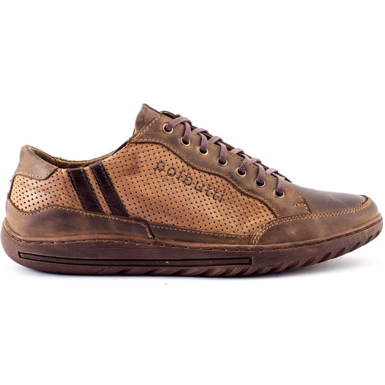 Polbut Sapatos masculinos casuais marrons JOK31 castanho