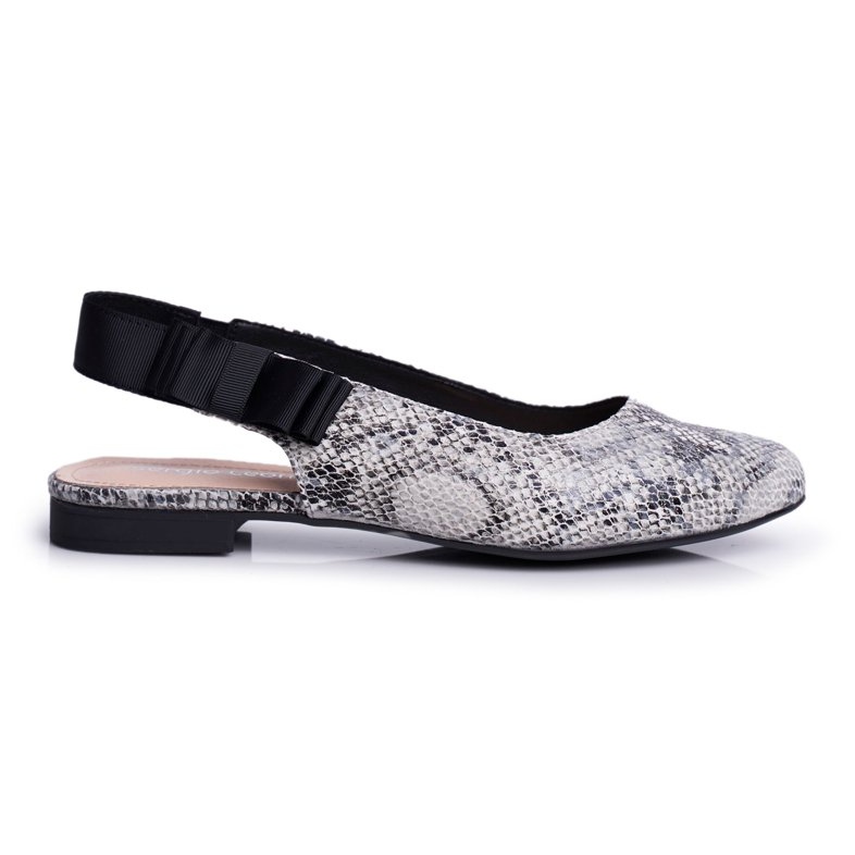 Bailarinas femininas Sergio Leone Grey Snake BL615 Lilon bege preto cinza