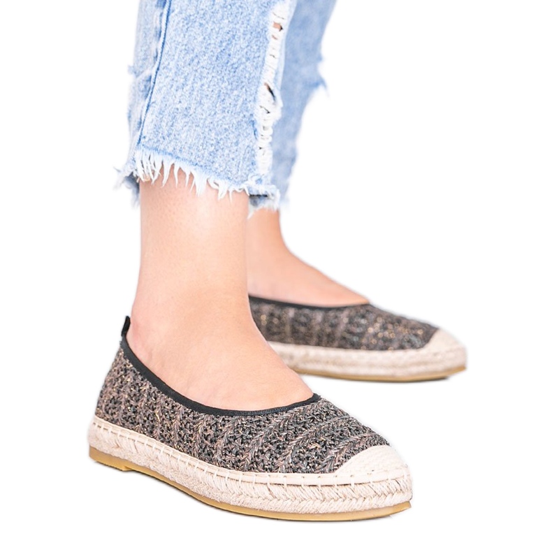 Alpercatas marrons com fio Zoey dourado castanho