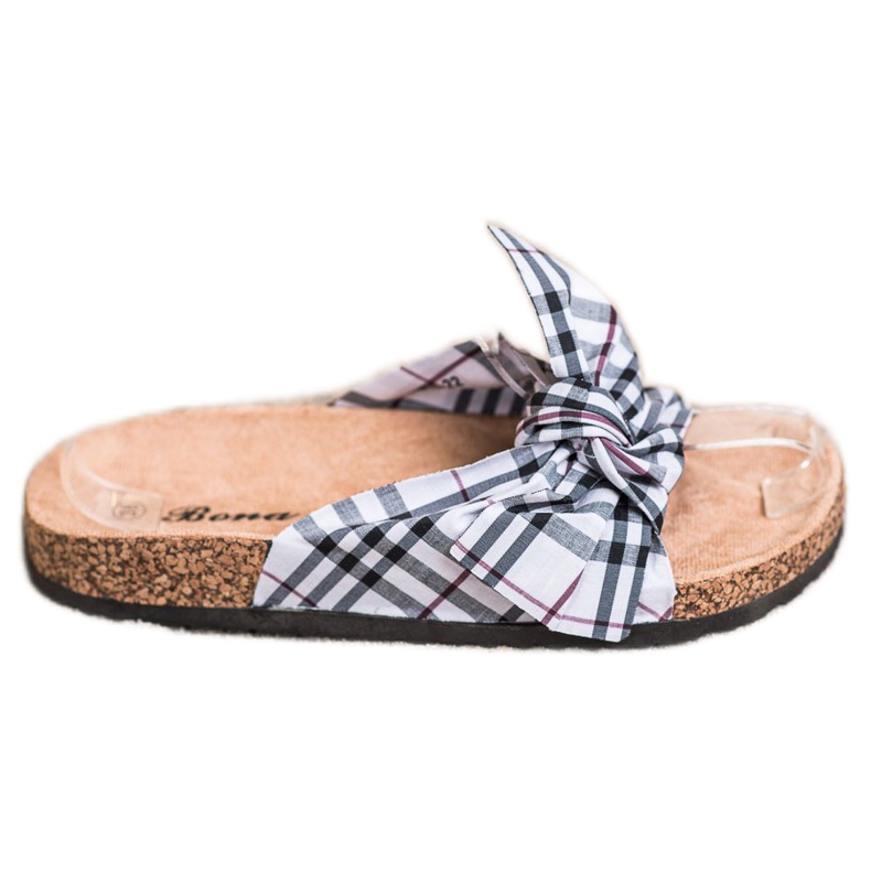 Bona Chinelos com laço xadrez multicolorido Bona Chinelos com laço xadrez multicolorido