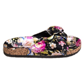 Bona Chinelos com um padrão floral multicolorido Bona Chinelos com um padrão floral multicolorido
