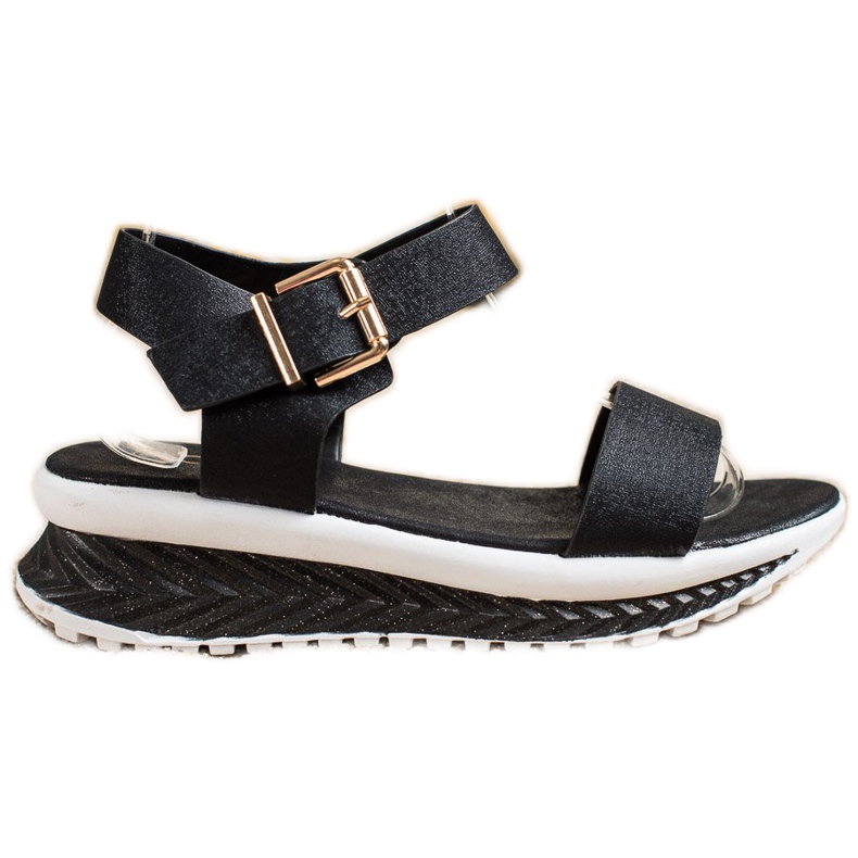 Groto Gogo Sandálias na plataforma com brilho preto