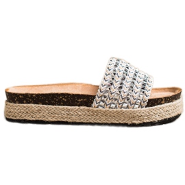 Groto Gogo Chinelos prateados com tachas cinza