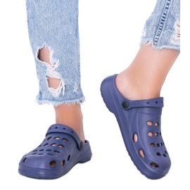 Chinelos Karolinos azul marinho kroks para mulheres azul-marinho