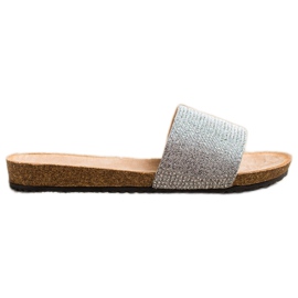 Bona Chinelos Elegantes Com Zircônia Cúbica prata