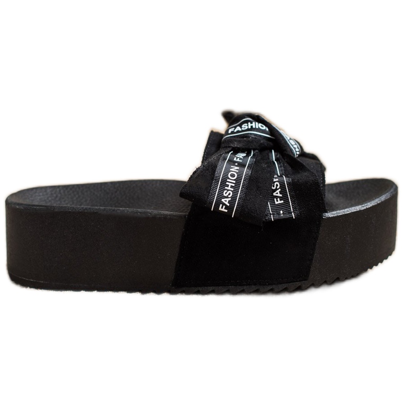 SHELOVET Chinelos da moda com laço preto