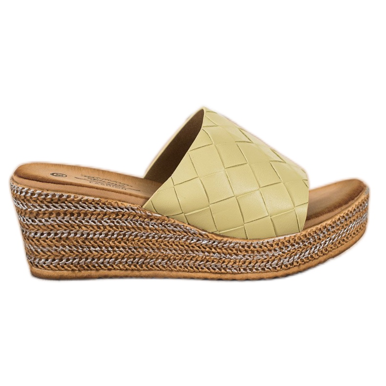 Bona Sandálias de cunha verde