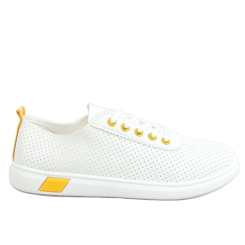 Tênis feminino branco e amarelo LA42 Amarelo